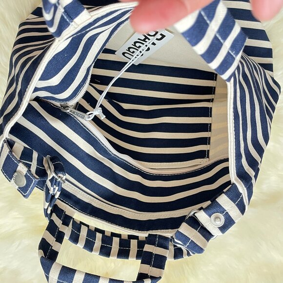 NWT Baggu Zip Duck Bag - Navy Stripe - Picture 2 of 10